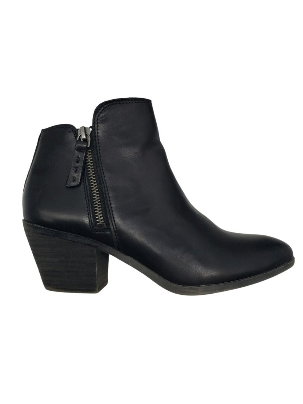 FRYE Leather Ankle Booties Side Zipper Womens 6.5 Black Brown Fall Boho Western - Picture 5 of 15